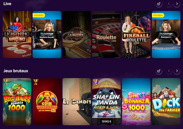 Brutal Casino France jeux